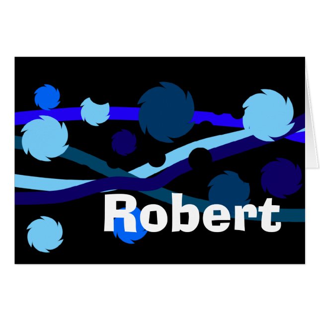 Robert Blue und Black Personalisiert Name Card (Vorderseite (Horizontal))