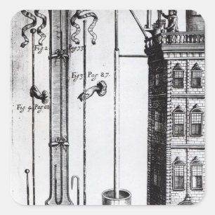 Robert Boyles Entwicklung der Wasserpumpe Quadratischer Aufkleber