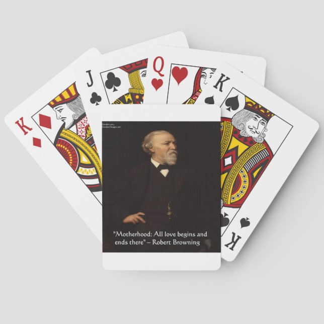Robert Browning Berühmtes Zitat zur Mutterschaft Spielkarten (Rückseite)