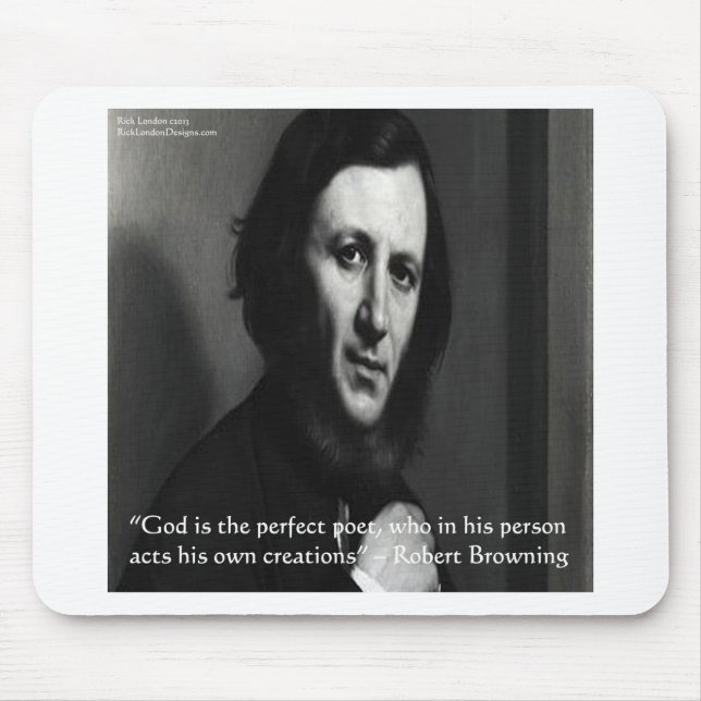 Robert Browning God Perfect Poet Zitat Mousepad (Vorne)