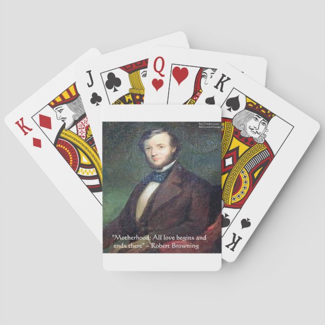 Robert Browning Motherhood Zitat Spielkarten (Rückseite)