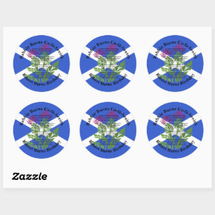 Robert Burns Birthday Geem Thistle Flag Runder Aufkleber