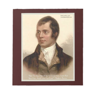 Robert Burns Liebe Zitat Notepad Notizblock
