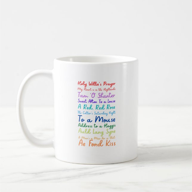 Robert Burns Poems - Mug (Gauche)