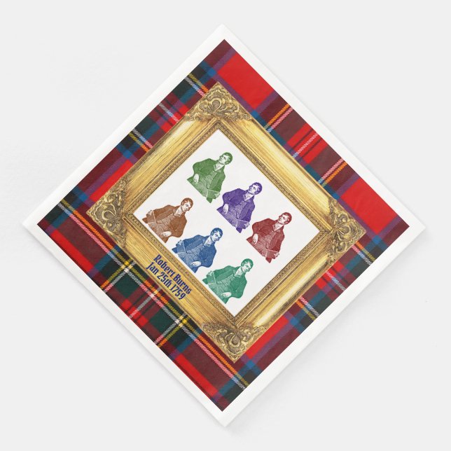 Robert Burns Royal Stewart Plaid 25. Januar Multi Serviette (Ecke)