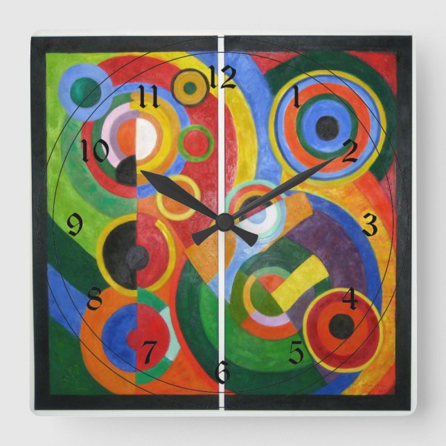 Robert Delaunay: Rhythmus Quadratische Wanduhr (Vorderseite)