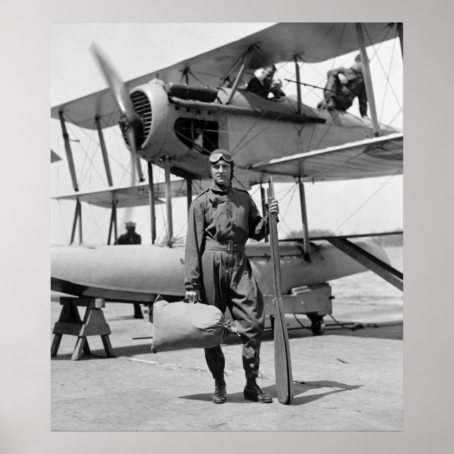 Robert E. Byrd mit HydroFlugzeug, 1920er Poster (Vorne)