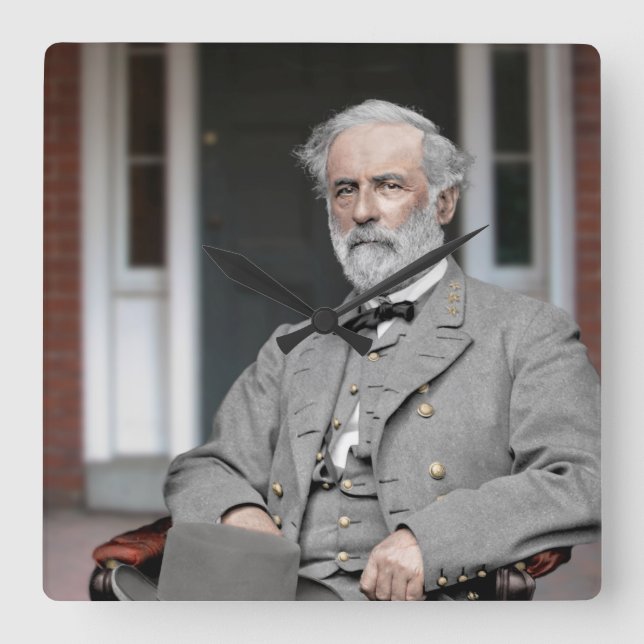 Robert E. Lee Square Wall Clock Quadratische Wanduhr (Vorderseite)