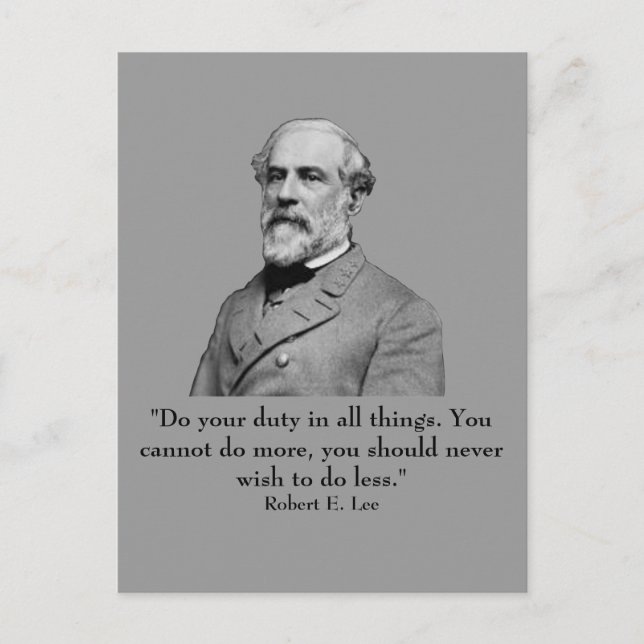 Robert E Lee und Zitat Postkarte (Vorderseite)