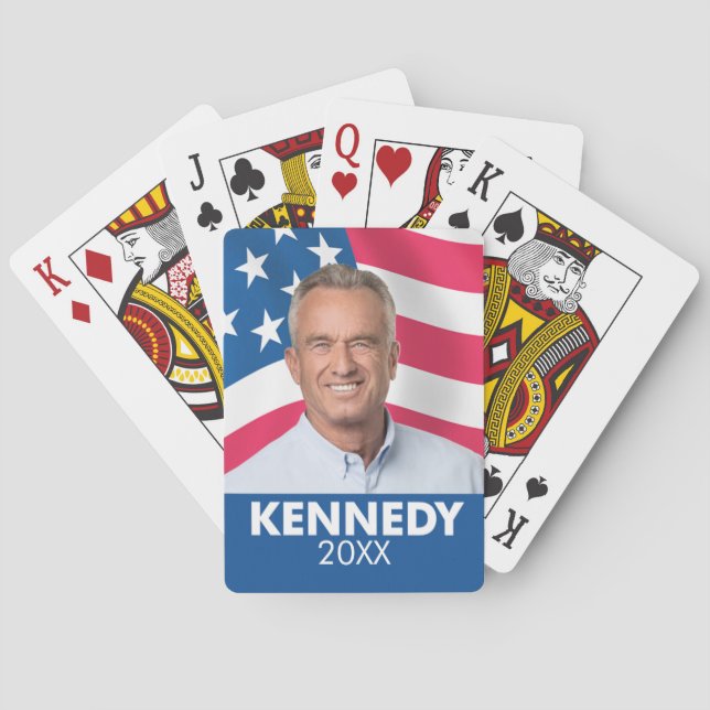 Robert F Kennedy JR 2024 - mit Flaggenhintergrund Spielkarten (Rückseite)