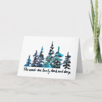 Robert Frost hält am Wald Pinienwald fest