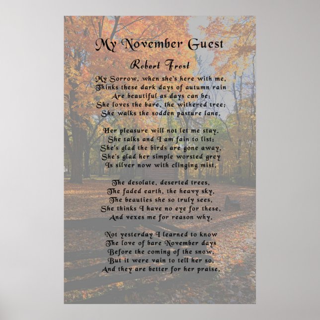 Robert Frost, Meine November-Gast Poster (Vorne)