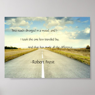 Robert Frost Road Moins Voyagé Affiche de devis
