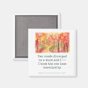 Robert Frost Road nicht von Hand Gezeichnet Wasser Magnet