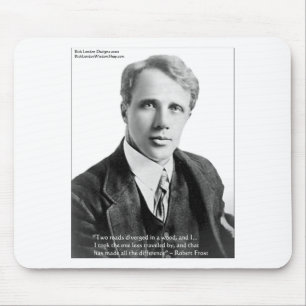 Robert Frost Zitat "Road Traveled" zu Karten und G Mousepad