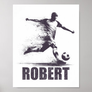 Robert Fußballjungen Personalisierter Vorname Robe Poster
