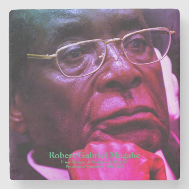 Robert G. Mugabe, Präsident von Simbabwe Steinuntersetzer (Vorderseite)