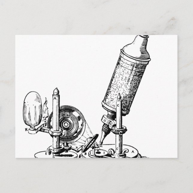 Robert Hookes Mikroskop Postkarte (Vorderseite)