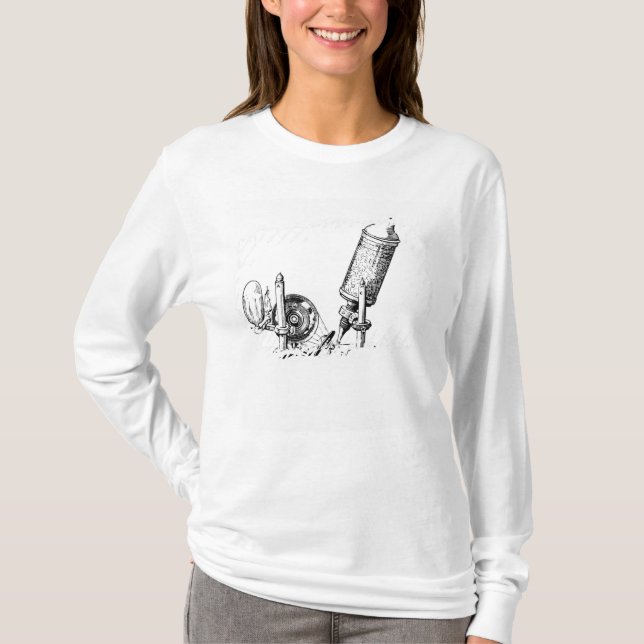 Robert Hookes Mikroskop T-Shirt (Vorderseite)
