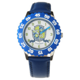 Robert Jungs Name bedeutet, dass Wappen blau grün  Armbanduhr