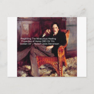 Robert Louis Stevenson & Zitat CBD ist Golden Oil Postkarte