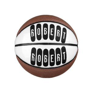 Robert Mens Name in Black n White, Mini Basketball