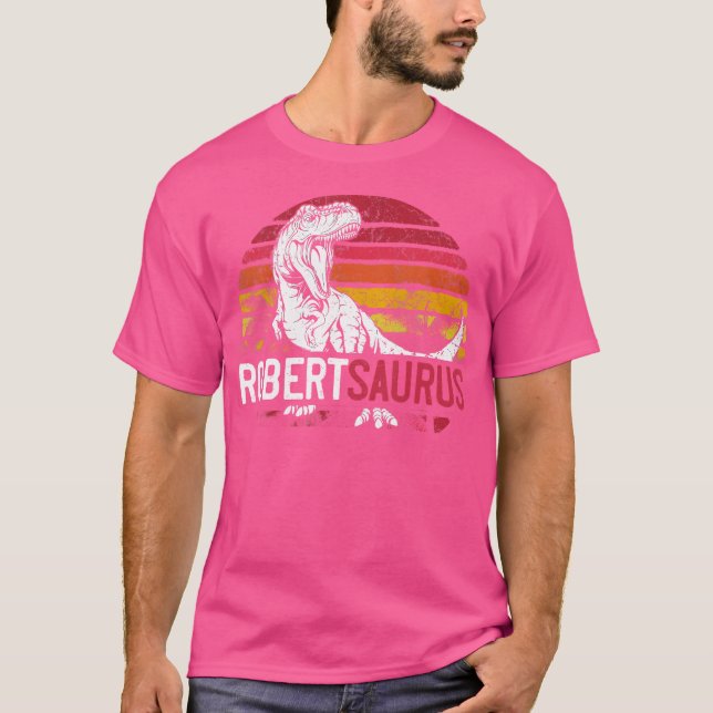 Robert Saurus Funny Personalisiert Dinosaur T Rex  T-Shirt (Vorderseite)