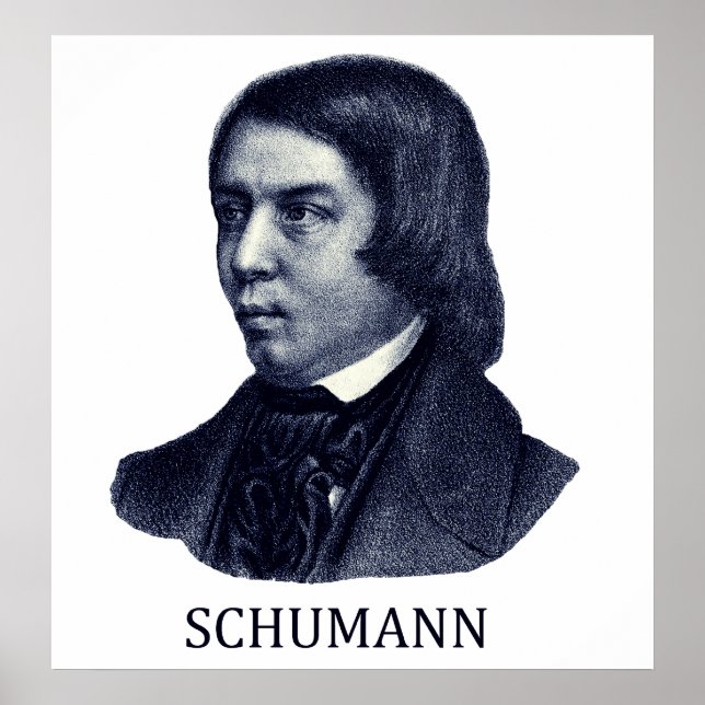 Robert Schumann, blau Poster (Vorne)