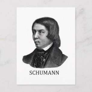 Robert Schumann, schwarz Postkarte