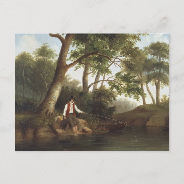 Robert Scott Duncanson - Man Fishing Postkarte (Vorderseite)