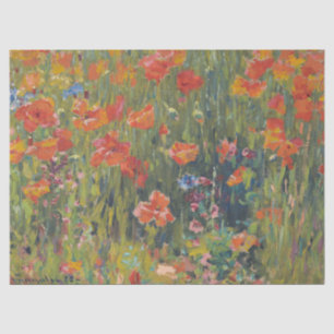 Robert Vonnoh Rote Mohnblumen 1888 Impressionistis Seidenpapier