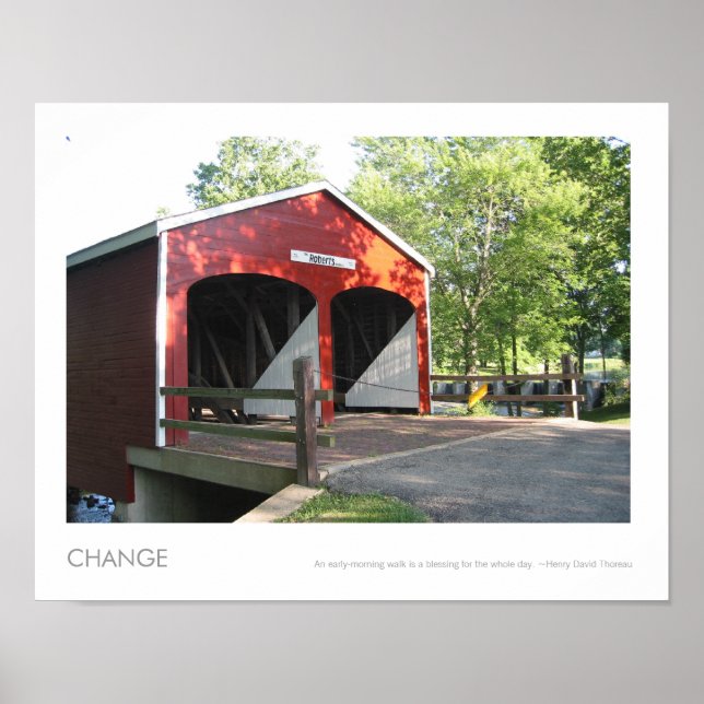 Roberts Double Barreled Covered Bridge Foto Poster (Vorne)