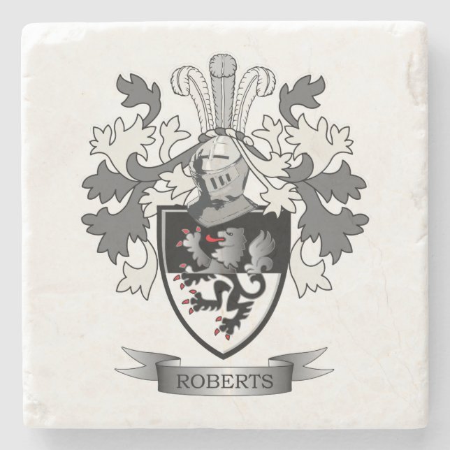 Roberts-Familienwappen-Wappen Steinuntersetzer (Vorderseite)