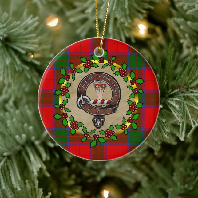 Robertson Abzeichen & Tartan Personalisiert Weihna Keramik Ornament (Baum)