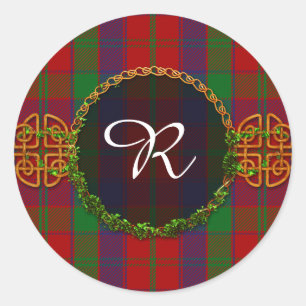 Robertson Monogramm Tartan Runder Aufkleber