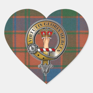 Robertson Tartan & Abzeichen Herz-Aufkleber