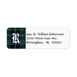 Robertson Tartan Kariert Monogram Address Labels