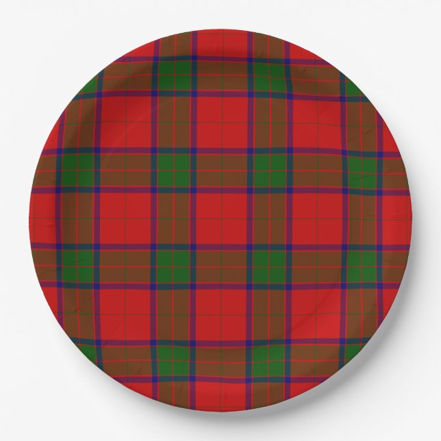 Robertson tartan rot kariert pappteller (Vorderseite)