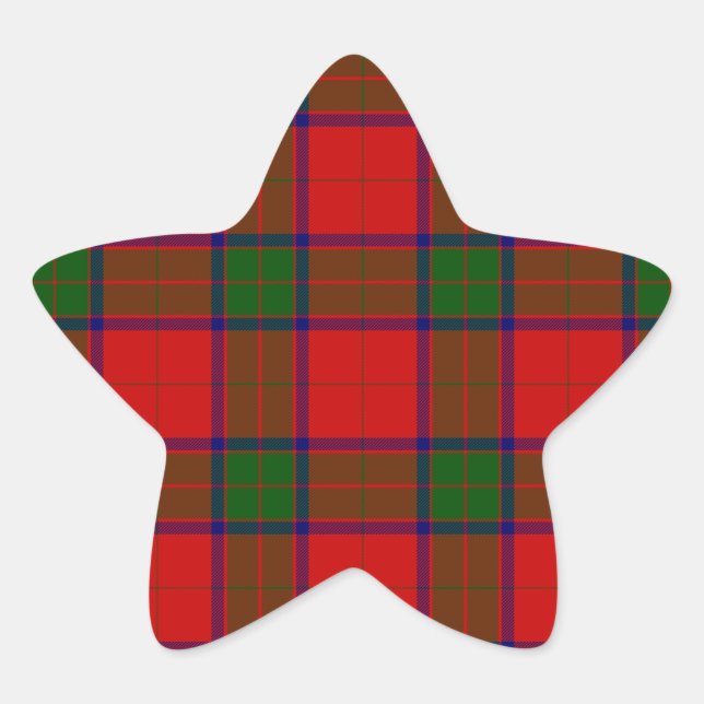 Robertson tartan rot kariert  Stern-Aufkleber (Vorderseite)