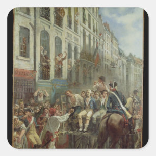 Robespierre und Heiliges-Gerade Quadratischer Aufkleber