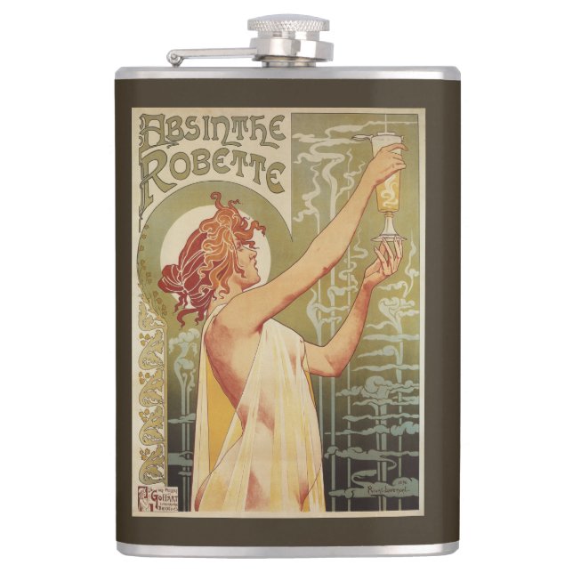 Robette Absinthe Werbeplakat Flachmann (Vorderseite)