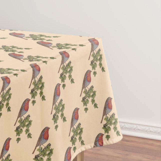 Robin auf Efeu-Blättern wild lebende Vögel zu Weih Tischdecke (Beispiel)