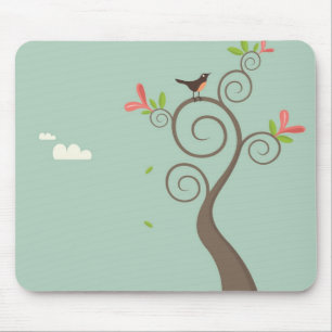Robin auf einem Baum Mousepad