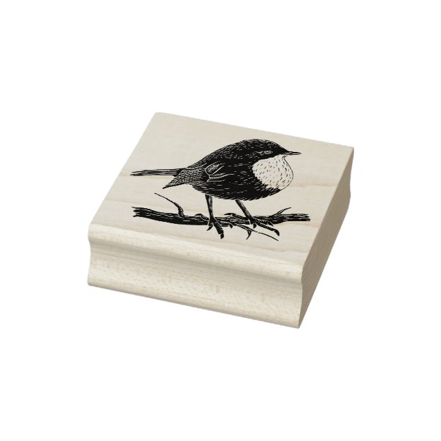 Robin auf einem Zweig Gummistempel (Stempel)