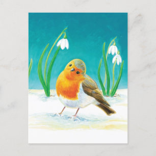 Robin Bird - Erithacus rubecula Feiertagspostkarte