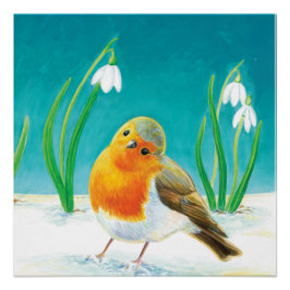 Robin Bird - Erithacus rubecula Poster