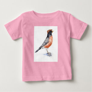 Robin Bird in Hat Baby T-shirt