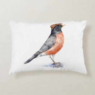 Robin Bird in Hat Zierkissen