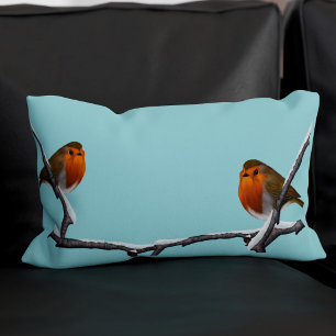 Robin Bird Light Aquamarin Mit Monogramm Lumbar Ki Lendenkissen