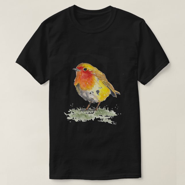 Robin Bird  Motif,  Print Gift bbq season  T-Shirt (Design vorne)
